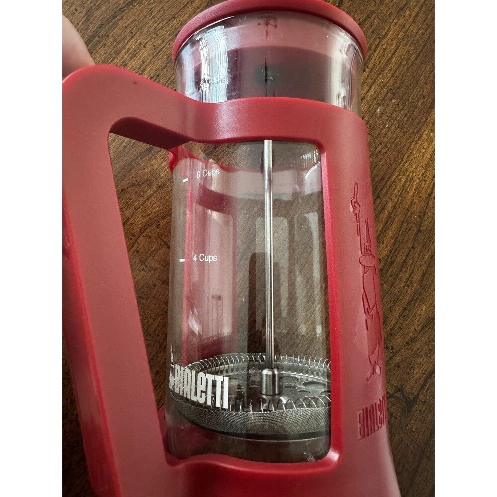 Bialetti French Press Coffee 8 Cup 34 Oz Used Red Made In Italy - Picture 2 of 6